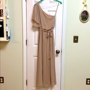 Amsale Nouvelle Bea sand medium bridesmaids dress
